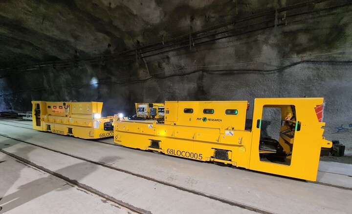 A 12.5t battery locomotive in operation in a mine in Canada