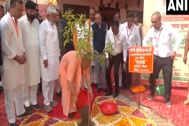 Yogi Adityanath plants sapling on Syama Prasad Mookerjee's death anniversary