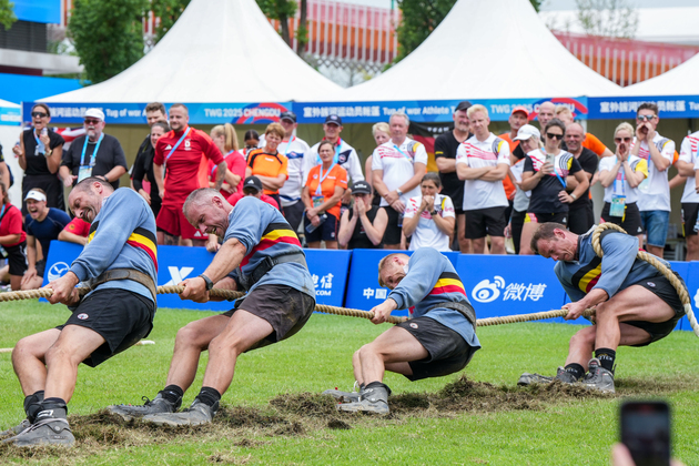 (SP)CHINA-CHENGDU-THE WORLD GAMES 2025-TUG OF WAR-MEN'S OUTDOOR 640KG-BRONZE MEDAL MATCH (CN)
