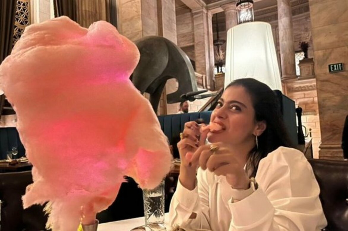 "My dentist may not approve...": Kajol celebrates International Cotton Candy Day