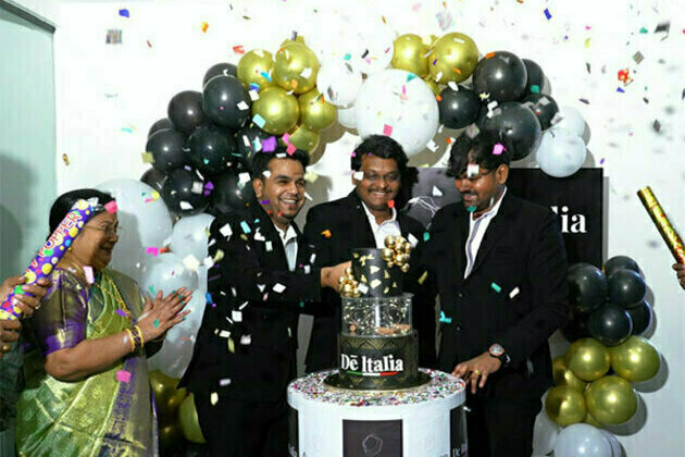 Founders of Aertsen Living & De Italia Manidhar Anumula, Ar. Suresh Nagala and Vinay Addagiri launching De Italia New store at Jubilee Hills