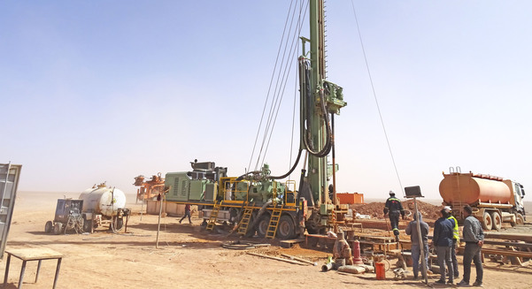 One of two Fraste FS 500 drill rigs working on an infrastructure project in the Sahara Desert region