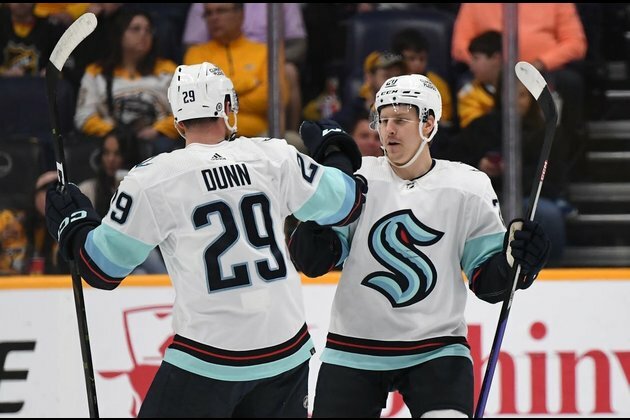 Eeli Tolvanen nets pair vs. former team, leads Kraken over Preds