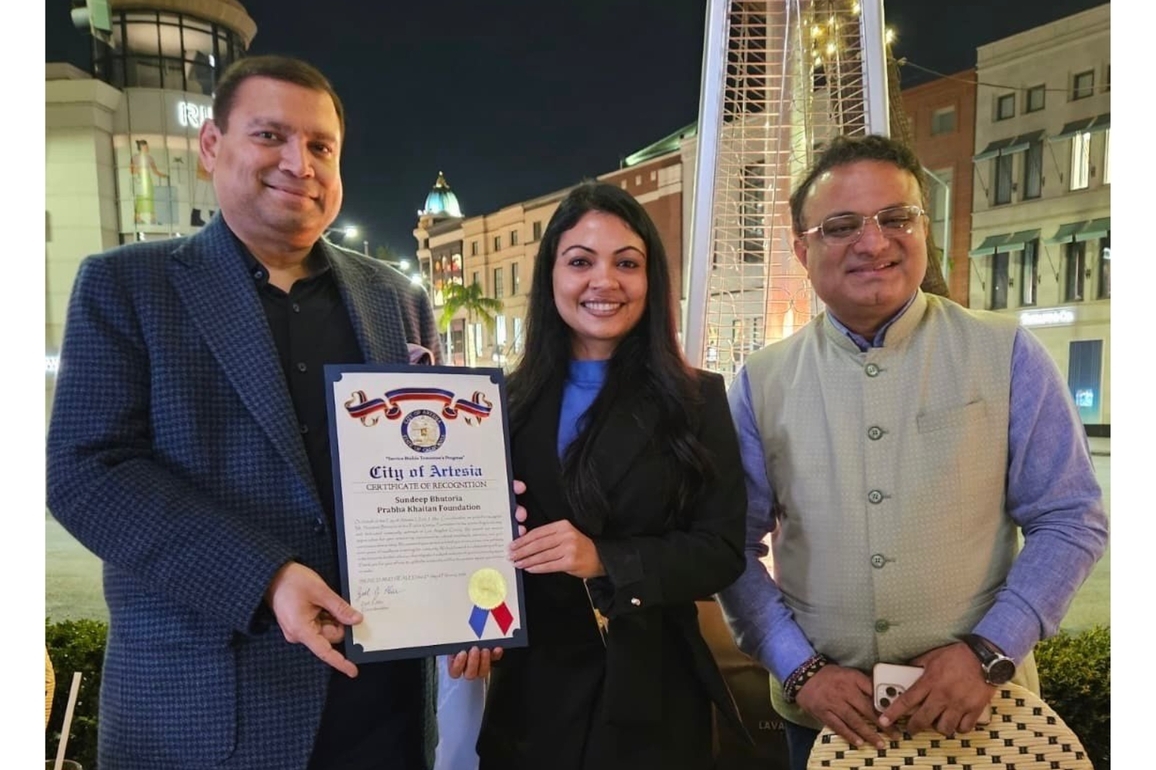 City of Artesia, California, Honours Cultural Activist Sundeep Bhutoria for Contributions to Indian Culture