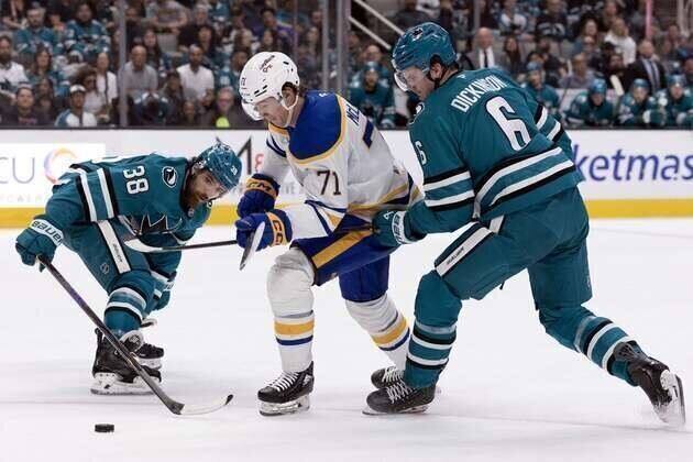 Surging Sabres stay scorching, sink Sharks