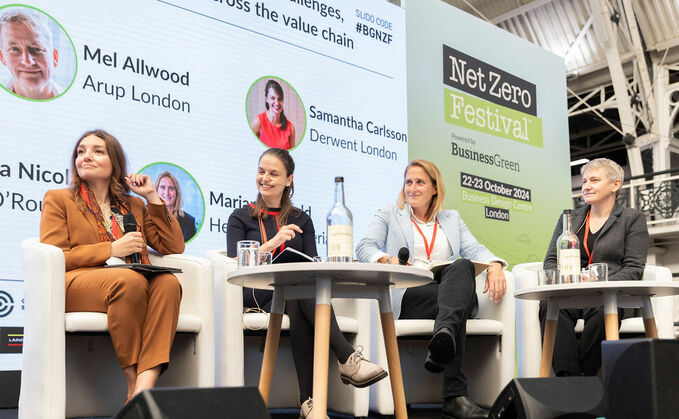 L-R: Rossella Nicolin, Laing O’Rourke; Samantha Carlsson, Derwent London; Marian Garfield, Heidelberg Materials; Mel Allwood, Arup London - Credit: Naomi Gabrielle Photography