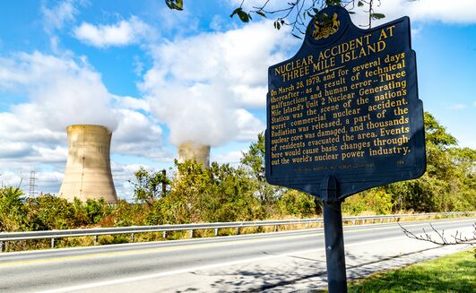 The Three Mile Island nuclear power station in Pennsylvania.