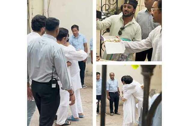 Eid: Aamir Khan shares warm hug with sons Junaid, Azad