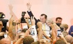 Labor’s Mark McGowan celebrates winning the state election on Saturday