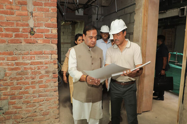 CM Sarma inspects construction work of Assam Bhawan in Delhi