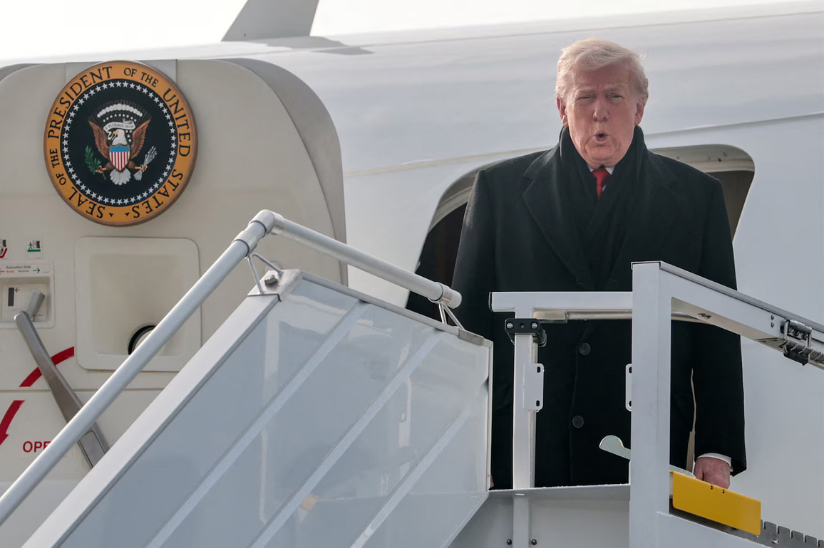 Trump arrives in Zurich "late" due to technical snag on Air Force One before heading to Davos for WEF 2026
