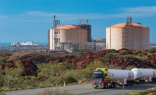  Woodside’s Pluto LNG park and truck loading facility near Karratha.