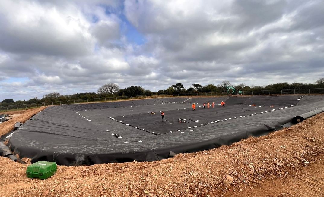 The Cross Lanes Lagoon ready for brine
