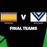 FINAL TEAMS- Broncos vs Bulldogs - Round 8, 2026