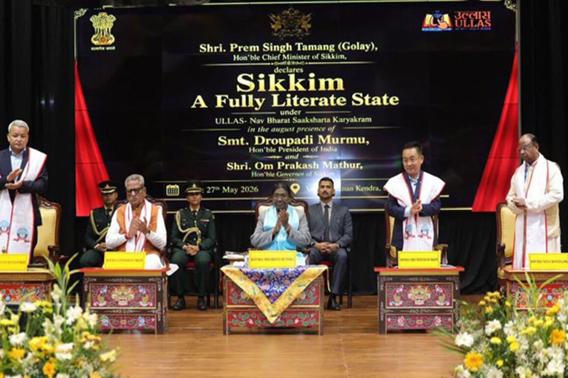 Union Minister Jyotiraditya Scindia congratulates Sikkim on being declared fully literate under ULLAS