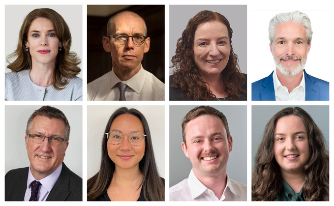(Top row L-R): Ann Prendergast, Paul Sweeting, Anne-Marie Gillon and Andrew Drake (Bottom row L-R): Rob Kerry, Vanessa Poon, Enda Kerr and Alexandra Bellis (Top row L-R): Ann Prendergast, Paul Sweeting, Anne-Marie Gillon and Andrew Drake (Bottom row L-R): Rob Kerry, Vanessa Poon, Enda Kerr and Alexandra Bellis