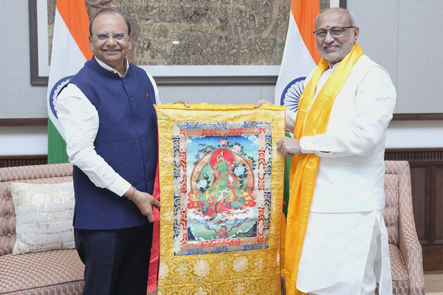 Delhi: Vice President CP Radhakrishnan meets Ladakh LG VK Saxena