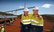 The dream team: FMG chairman Andrew Forrest (left) and CEO Nev Power (right) in the Pilbara. (photo: Tony McDonough)