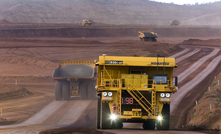 A Komatsu autonomous haul truck in operation at a customer mine site