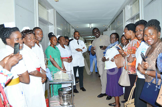 ome of the participants during a tour of handwashing installations in ubaga ospital