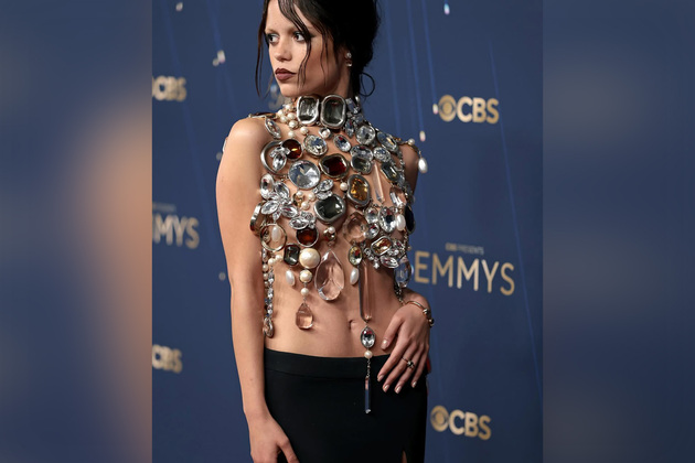 Jenna Ortega turns heads in jewel-encrusted top at 2025 Emmy Awards