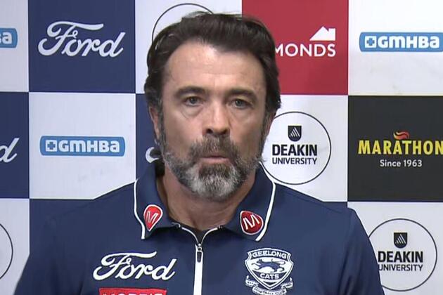 Private conversation- Cats coach breaks silence after blow-up left AFL staffer in tears