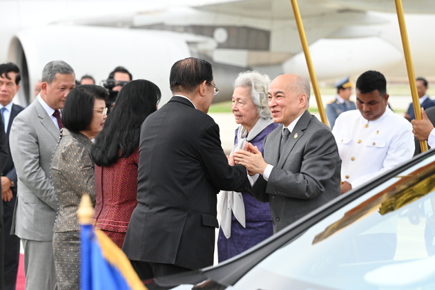 CAMBODIA-KANDAL-KING NORODOM SIHAMONI-ARRIVAL