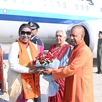 President Murmu arrives in Prayagraj for Maha Kumbh; to take holy dip at Triveni Sangam