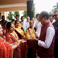 Union Minister Shivraj Singh Chouhan interacts with Lakhpati Didis in Gujarat's Junagadh