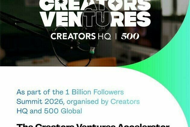 Creators Ventures Accelerator programme attracts 1,131 applicants from 70 countries