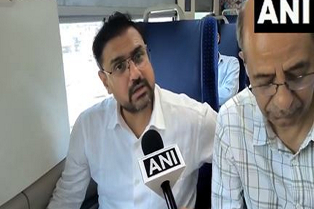 "Historic moment": J-K Minister Satish Sharma as he takes ride in Srinagar-Katra Vande Bharat