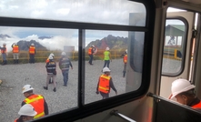 Grasberg Mine, Papua-31 May 2024: Mine workers get off the bus at Grasberg in Tembaga Pura.