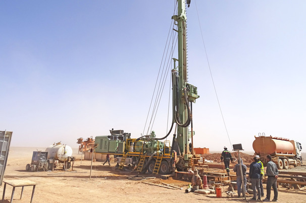 One of two Fraste FS 500 drill rigs working on an infrastructure project in the Sahara Desert region