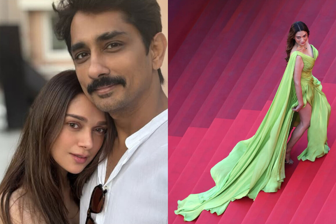 Siddharth can't stop gushing over Aditi Rao Hydari's 2026 Cannes red carpet look