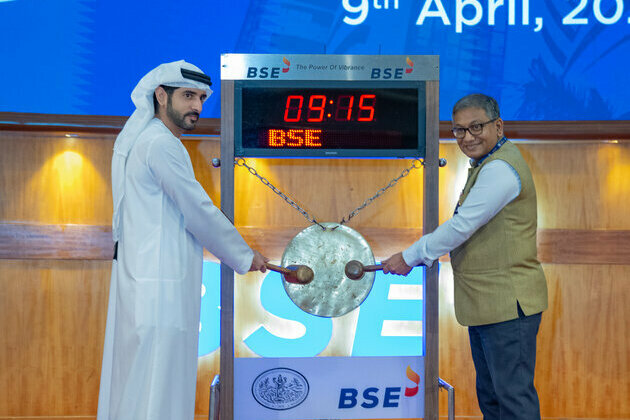 Hamdan bin Mohammed visits Bombay Stock Exchange, rings opening bell