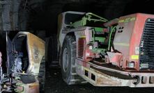 The rear left side of the loader and the operator’s cabin with fire damage. Credit: Resources Regulator