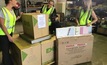  EMS Group’s General Manager Craig Ellison loads the container onto a Channel 40 truck at Dubbo.