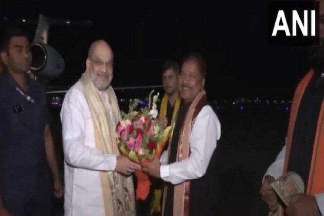 Amit Shah arrives in Patna for his two-day Bihar visit
