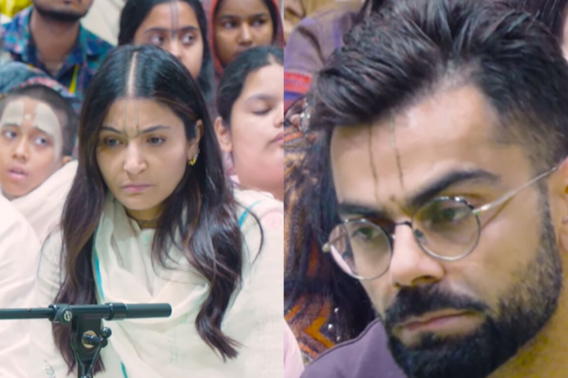 Virat Kohli, Anushka Sharma attend 'Ekantik Vartalaap' during spiritual visit to Keli Kunj Ashram
