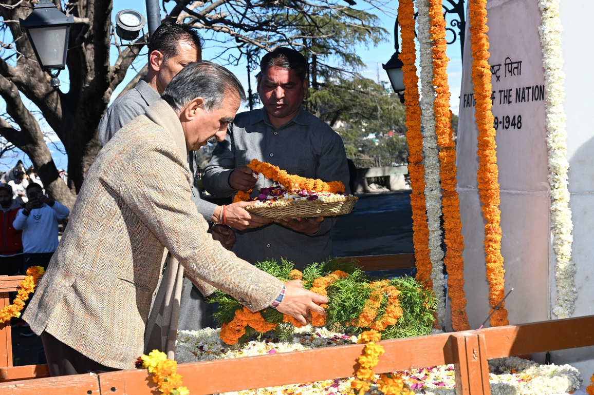 Himachal CM Sukhu pays tribute to Mahatma Gandhi on 78th death anniversary