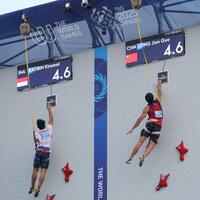 China, Indonesia split golds in debut four-lane speed climbing at World Games