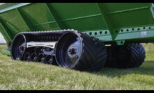  The Unverferth 2070 chaser bin on tracks is an entrant in this year's Machine of the Year Award at the Henty Field Days. Image courtesy Oz Value Ag.