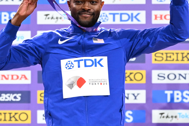 (SP)JAPAN-TOKYO-ATHLETICS-WORLD ATHLETICS CHAMPIONSHIPS-MEN'S 400M HURDLES-AWARDING CEREMONY