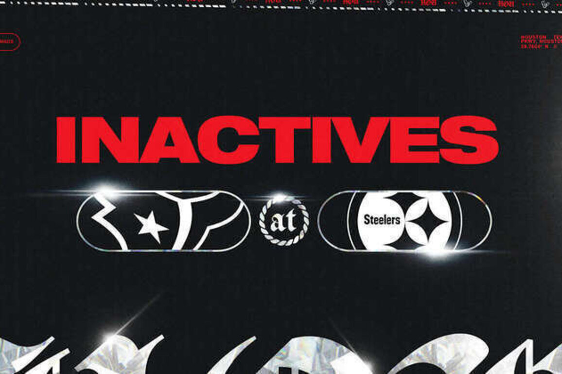 Texans Inactives: Wild Card Round at Pittsburgh Steelers