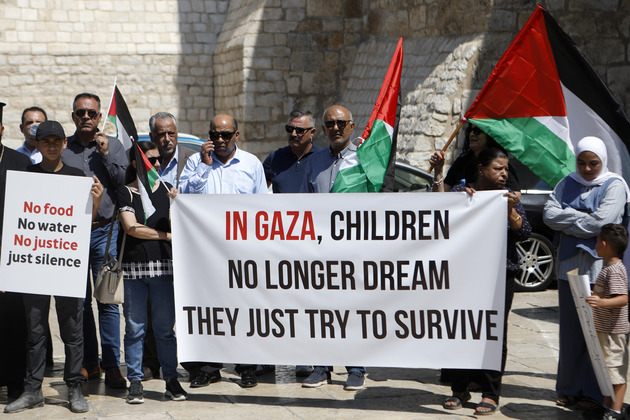 MIDEAST-WEST BANK-BETHLEHEM-PROTEST