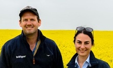 BASF's Scott Walker and Caroline Dix. BASF has announced two new varieties of InVigor canola. Image courtesy BASF.