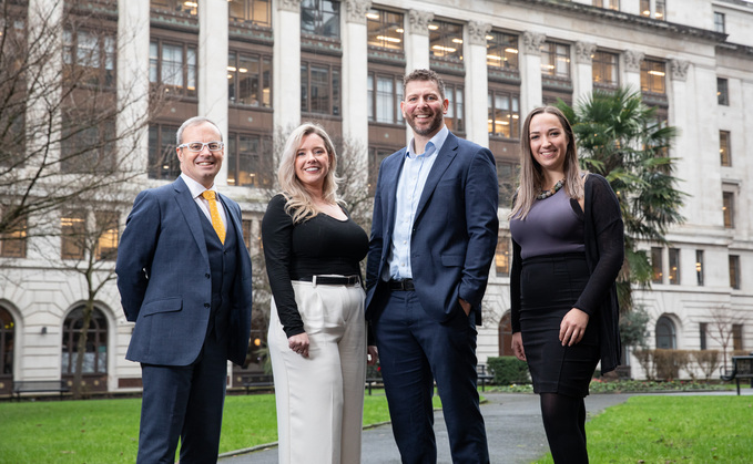 Pictured left to right, outside Arkwright House are Barnett Waddingham’s Adam Walker, Leanne Carpenter, Paul Leandro and Naomi Rees