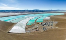 Evaporation pond in Argentina.