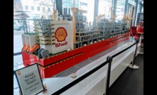  Lego model of the Prelude FLNG at Shell House on Wellington Street, Perth. 