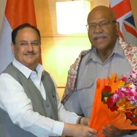 Union Health Minister JP Nadda meets Fiji PM Sitiveni Rabuka
